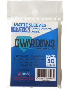 Protège-cartes Gwardians Sleeves MATTE- Standard Card Game 63,5 x 88mm