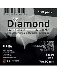 Sleeves Diamond Black 70x70 mm