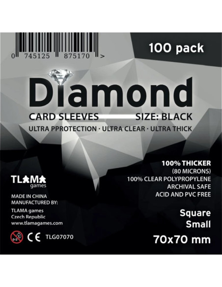 Sleeves Diamond Black 70x70 mm