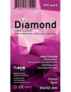 Sleeves Diamond Fuchsia 61x112 mm