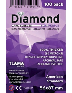 Sleeves Diamond Purple 56x87 mm