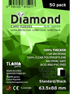 Sleeves Diamond dos noir 63,5x88 mm