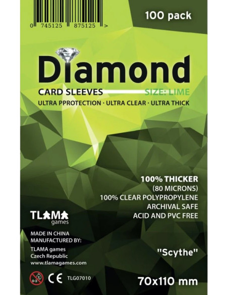 Sleeves Diamond Lime70x110 mm