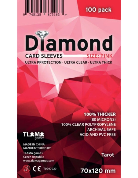 Sleeves Diamond Pink 70x120 mm